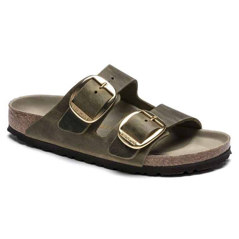 Birkenstock Arizona Big Buckle Oiled Leather Two Strap Sandals Yellow | a8dty6tnVCj