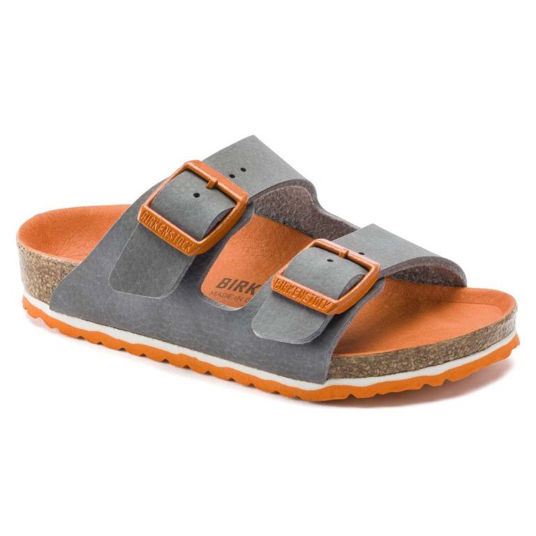 Birkenstock Arizona Birko-Flor Boys Sandals Grey | JjXLmsGhJCy