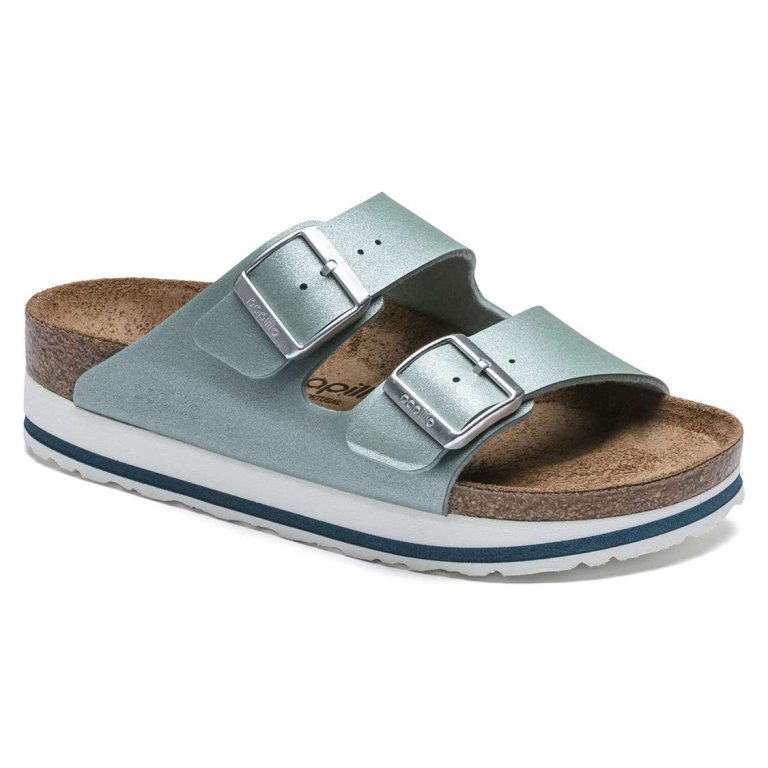 Birkenstock Arizona Birko-Flor Platforms Sandals Turquoise | FhVWGbLjk7Q