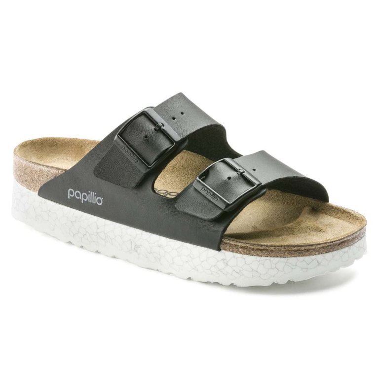 Birkenstock Arizona Birko-Flor Two Strap Sandals Black | 1B4GYgupBnj