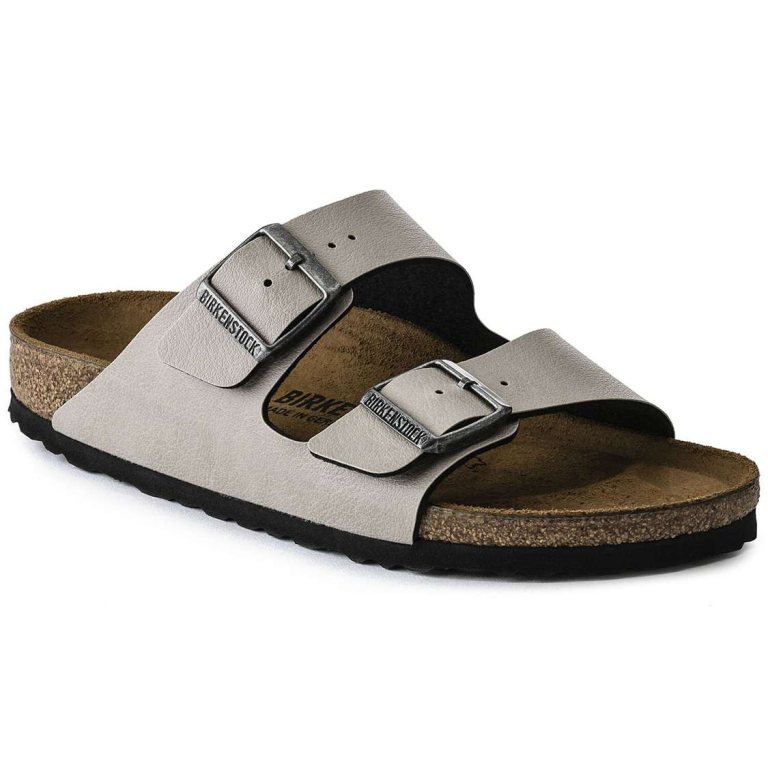 Birkenstock Arizona Birko-Flor Two Strap Sandals Grey | D1iXWXInAF5