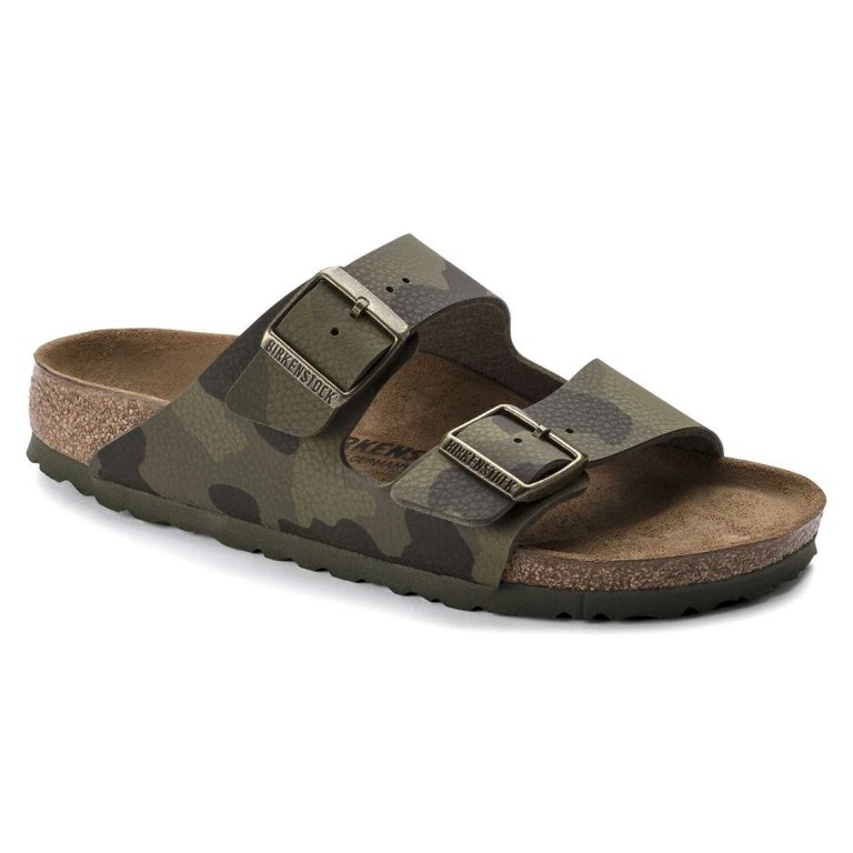 Birkenstock Arizona Birko-Flor Two Strap Sandals Camo Green | W5eZRC9wzgQ