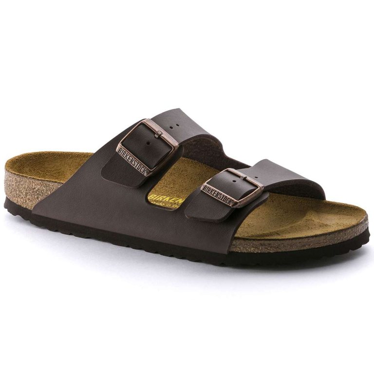 Birkenstock Arizona Birko-Flor Two Strap Sandals Dark Brown | ZBEW7vWYdn6