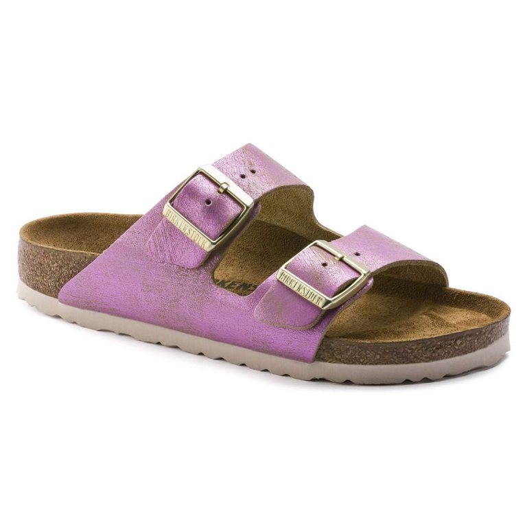 Birkenstock Arizona Leather Two Strap Sandals Wash Pink | 5Jo1BsH4nCe