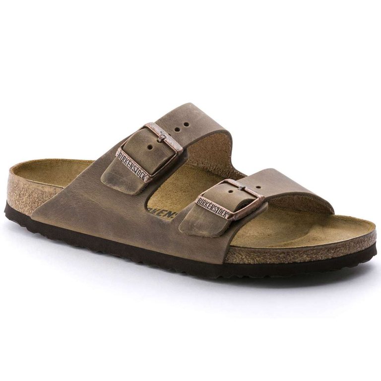 Birkenstock Arizona Oiled Leather Two Strap Sandals Brown | GYSbfDDyYPn