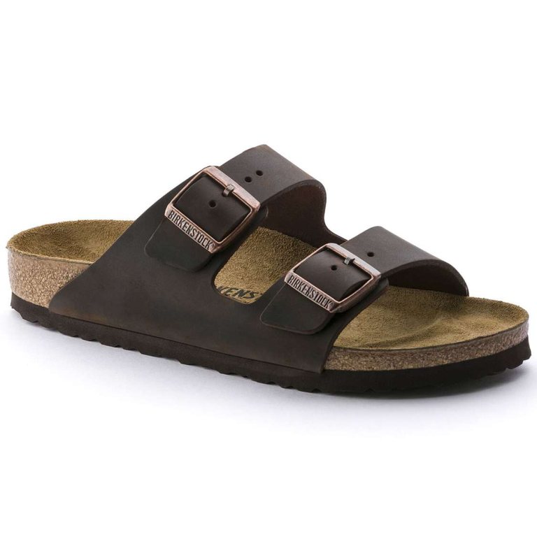 Birkenstock Arizona Oiled Leather Two Strap Sandals Brown | Hgd7bYjxhKU