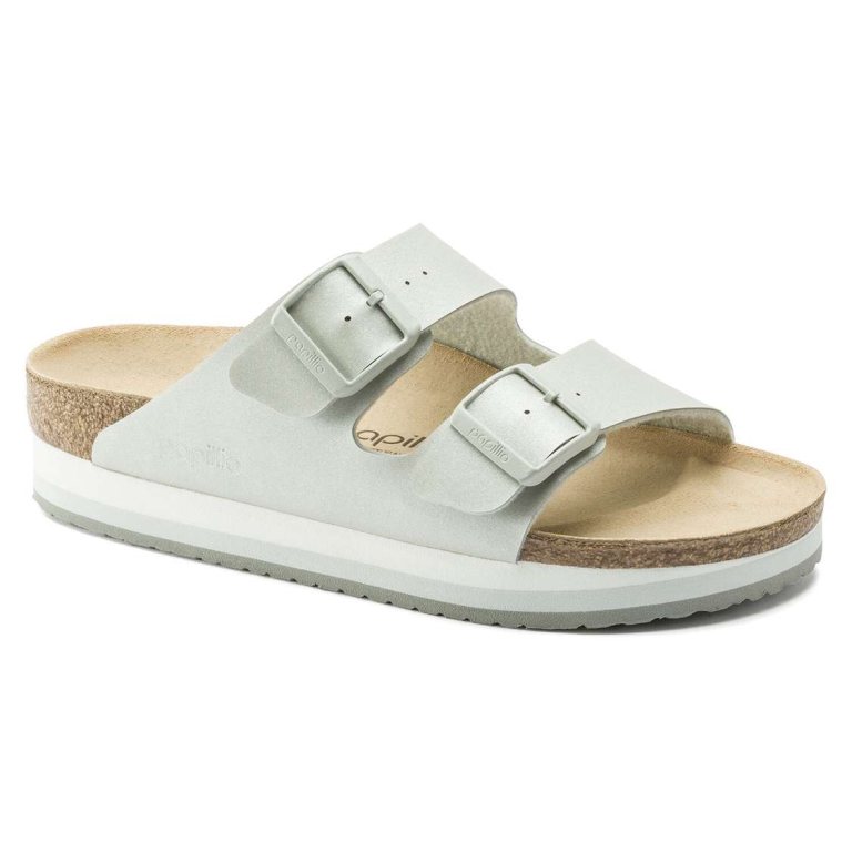 Birkenstock Arizona Platform Birko-Flor Two Strap Sandals Yellow | e4DHy2EmvK9