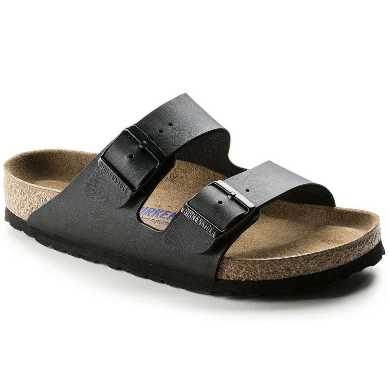 Birkenstock Arizona Soft Footbed Birko-Flor Two Strap Sandals Black | f2BlSUCUe9W