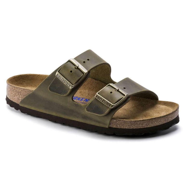 Birkenstock Arizona Soft Footbed Oiled Leather Two Strap Sandals Yellow | 79Lk8UTxuve