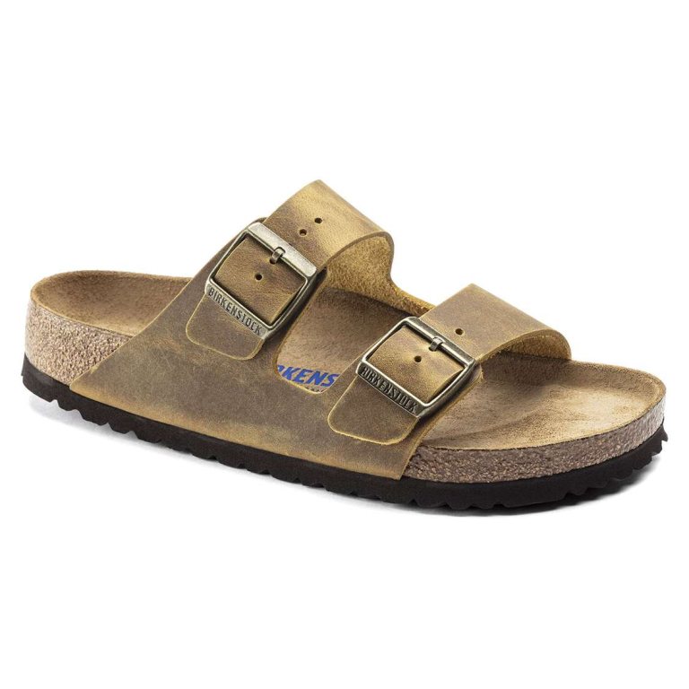 Birkenstock Arizona Soft Footbed Oiled Leather Two Strap Sandals Yellow | MvDQukMXkUT