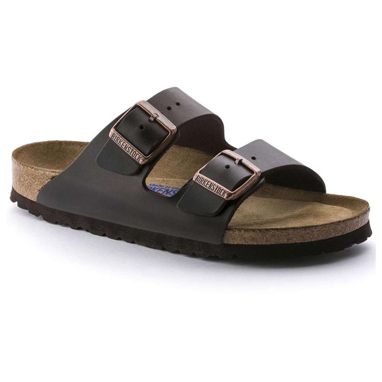 Birkenstock Arizona Soft Footbed Smooth Leather Two Strap Sandals Black | 9uy5XngPvjb