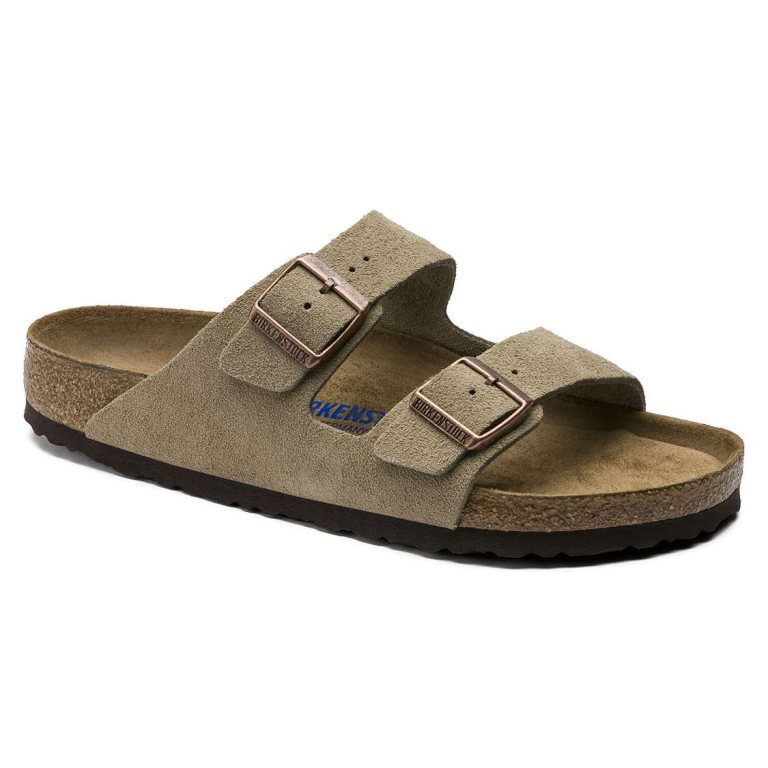 Birkenstock Arizona Soft Footbed Suede Leather Two Strap Sandals Brown | Nsz1sEO4dl3