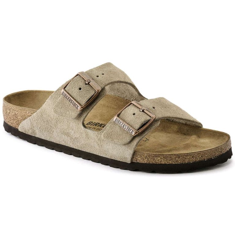 Birkenstock Arizona Suede Leather Two Strap Sandals Brown | eLu9pSFdc84