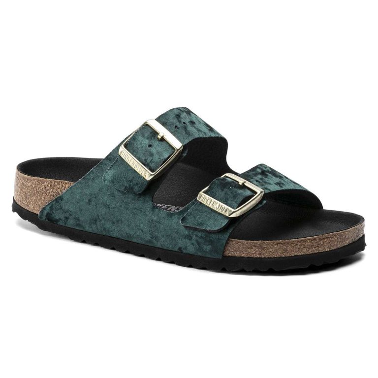 Birkenstock Arizona Textile Two Strap Sandals Green | wJg9Hq3T8xY