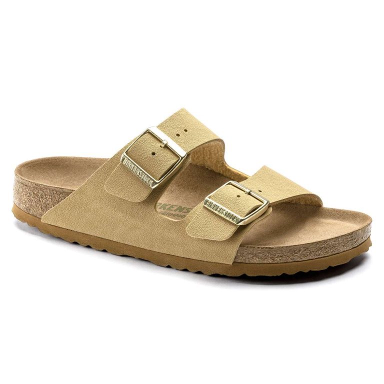 Birkenstock Arizona Vegan Birkibuc Two Strap Sandals Cream | KP91z8x17QS