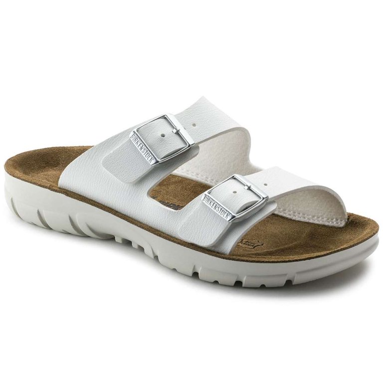 Birkenstock Bilbao Birko-Flor Two Strap Sandals White | CgbKuZYCiQg