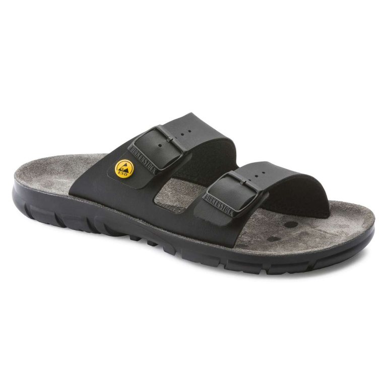 Birkenstock Bilbao ESD Birko-Flor Two Strap Sandals Black | RUx9d71ZsnX