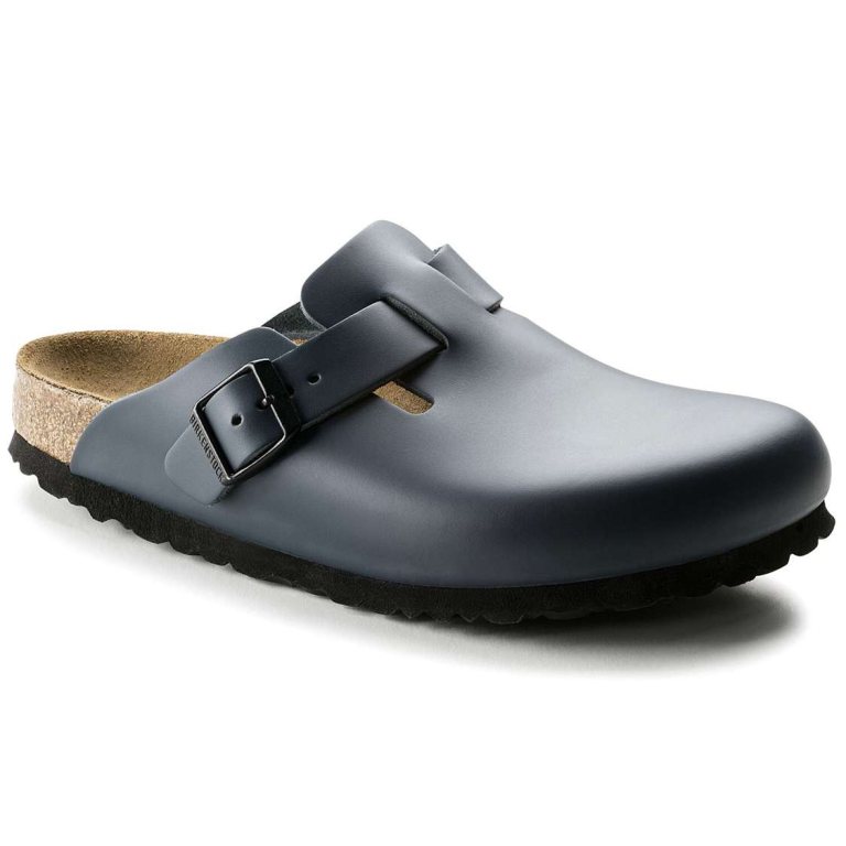 Birkenstock Boston Leather Clogs Blue | 8ji6BWgkkDu