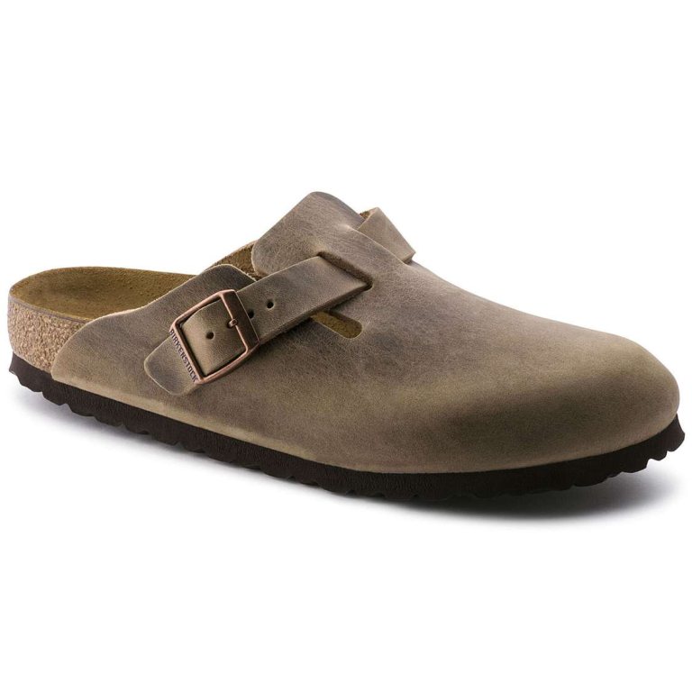 Birkenstock Boston Oiled Leather Clogs Brown | C9jdr6UpcxQ