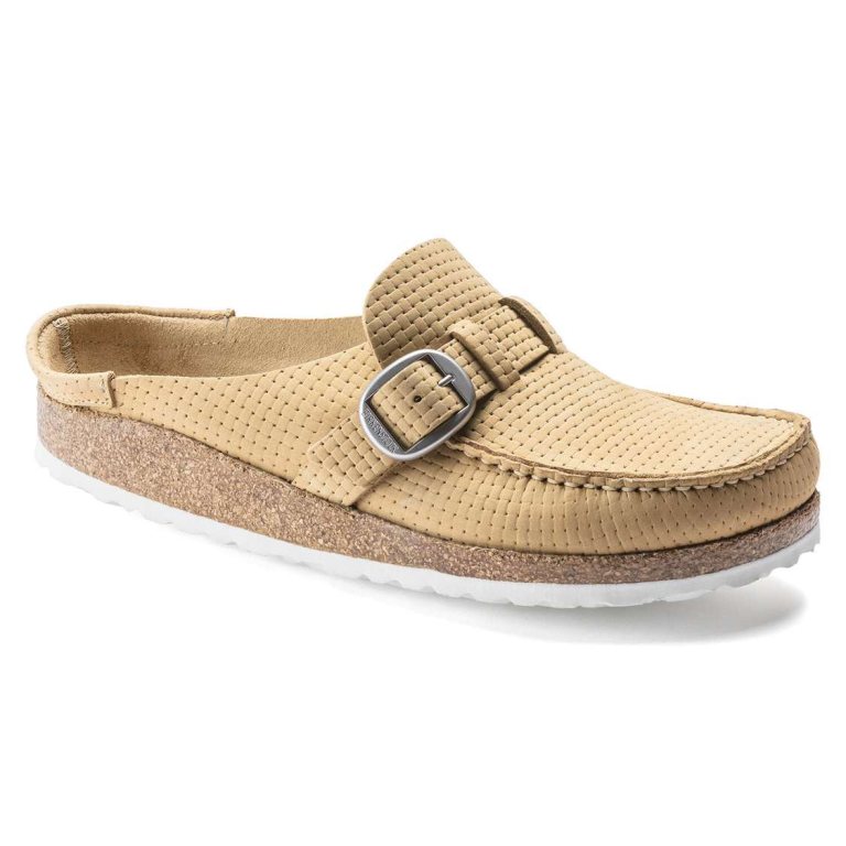 Birkenstock Buckley Nubuck Leather Clogs Cream | 2oR2kKd6aZW