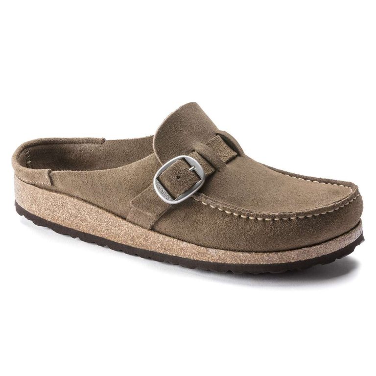 Birkenstock Buckley Suede Leather Clogs Grey | CFg27KYLarX