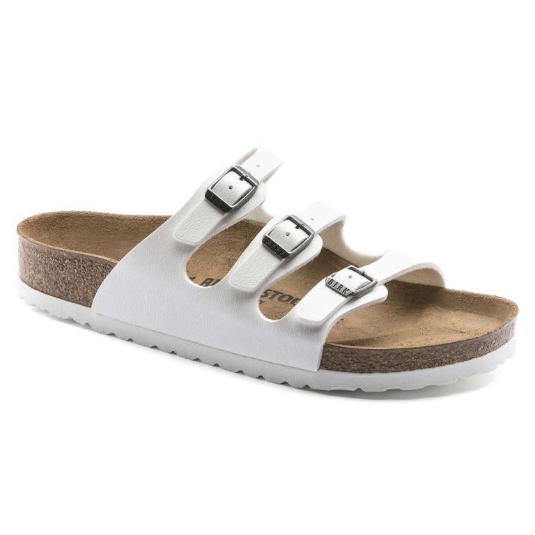 Birkenstock Florida Birko-Flor Multi Strap Sandals White | ivfh17S7YHX