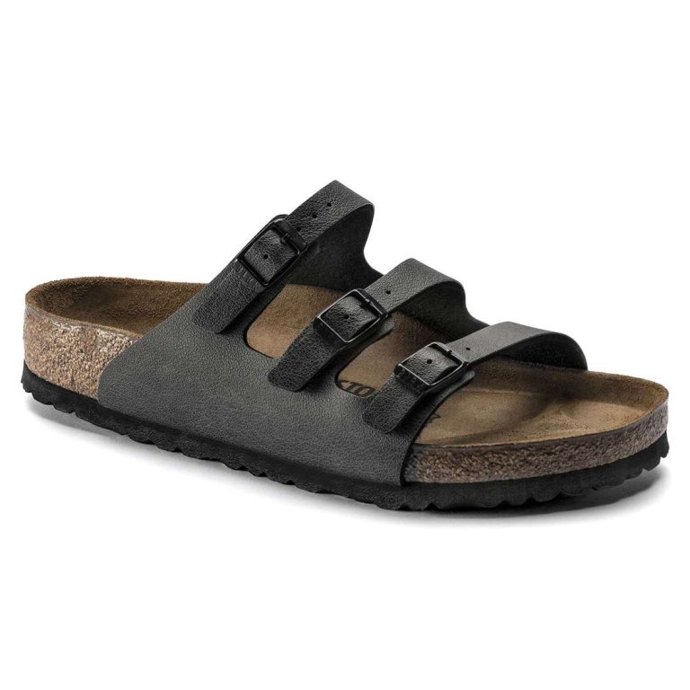 Birkenstock Florida Fresh Birko-Flor Multi Strap Sandals Dark Grey | PTatCioIjZO