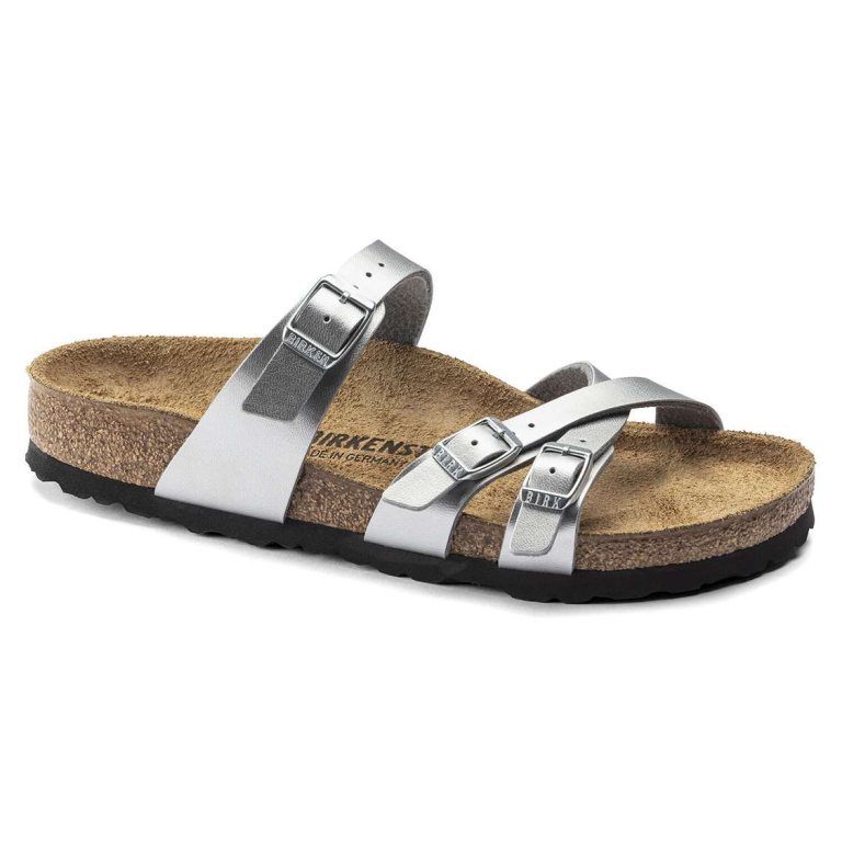 Birkenstock Franca Birko-Flor Multi Strap Sandals Silver | MeOEiwvaE8C