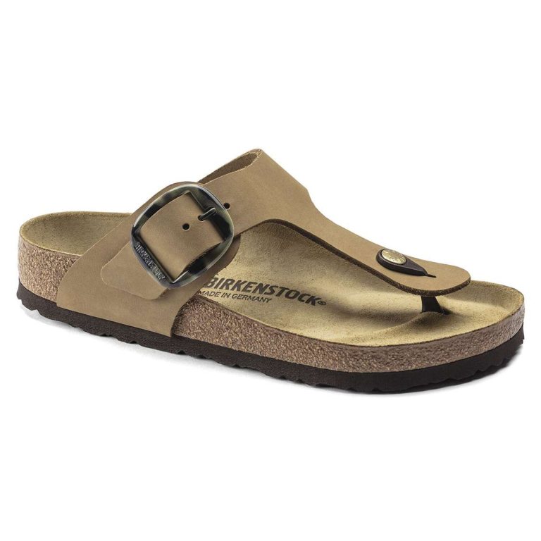 Birkenstock Gizeh Big Buckle Nubuck Leather One Strap Sandals Green | AFDc2vke8u4