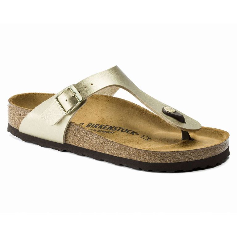 Birkenstock Gizeh Birko-Flor One Strap Sandals Gold | 4XljRlzp6MU