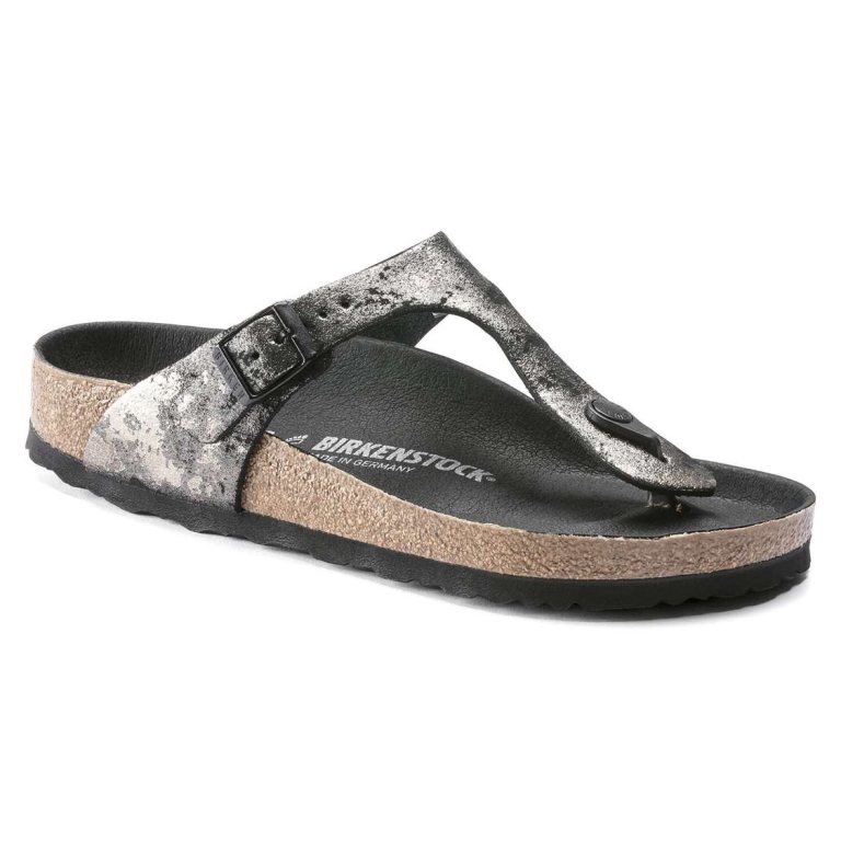 Birkenstock Gizeh Suede Leather One Strap Sandals Black | ZMHSZMNoZxc