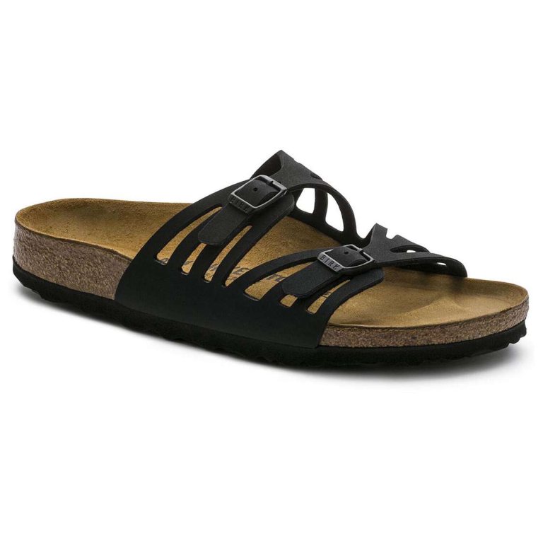 Birkenstock Granada Birkibuc Multi Strap Sandals Black | ByJpw167oUR