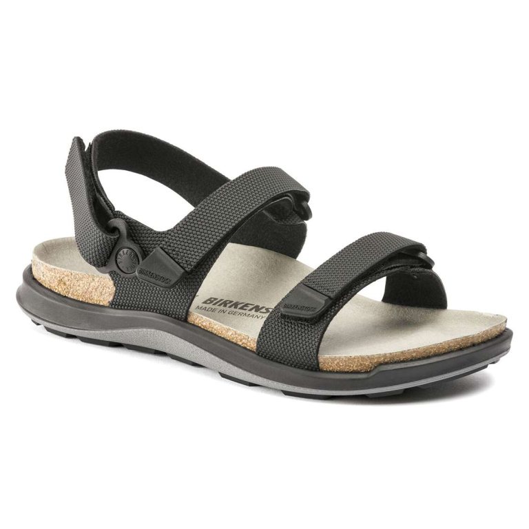 Birkenstock Kalahari Birko-Flor Two Strap Sandals Black | yYqpGXGIbtI