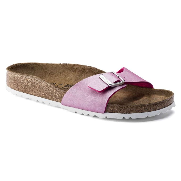 Birkenstock Madrid Birko-Flor One Strap Sandals Fuchsia | BaHSxwWcB4Q