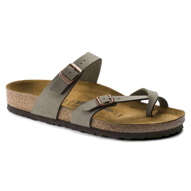 Birkenstock Mayari Birkibuc Multi Strap Sandals Grey | 3B62kuVZBeT