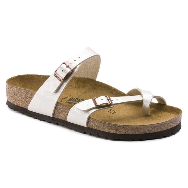 Birkenstock Mayari Birko-Flor Multi Strap Sandals White | C1ktSfXcXQ6