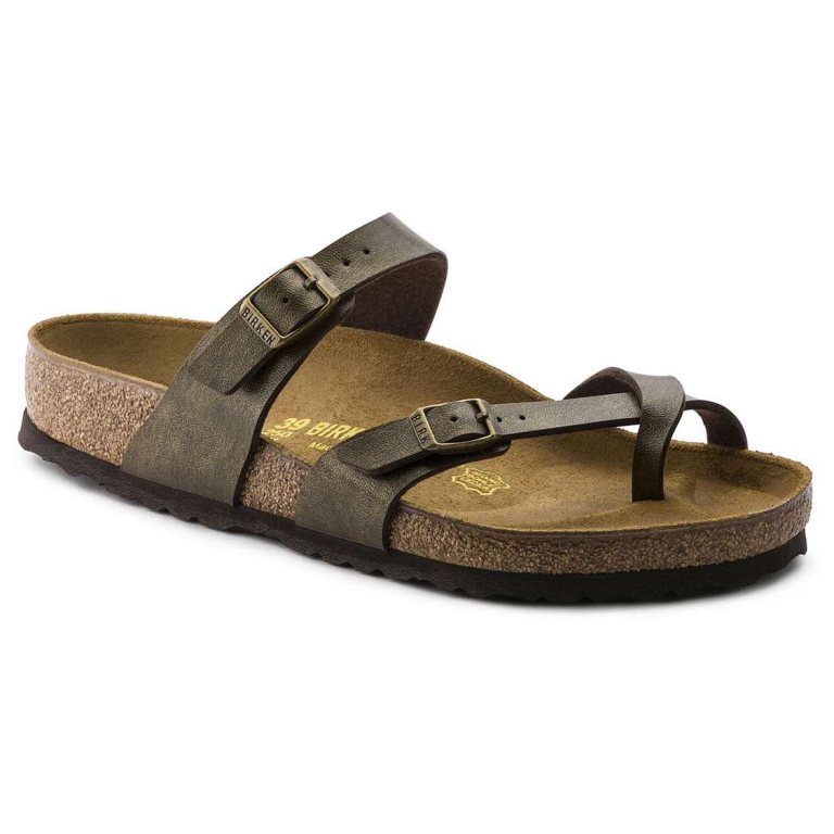 Birkenstock Mayari Birko-Flor Multi Strap Sandals Gold Brown | bYQDz7Qo48J