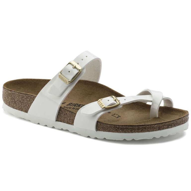 Birkenstock Mayari Birko-Flor Patent Multi Strap Sandals White | otx4cVDRe8z