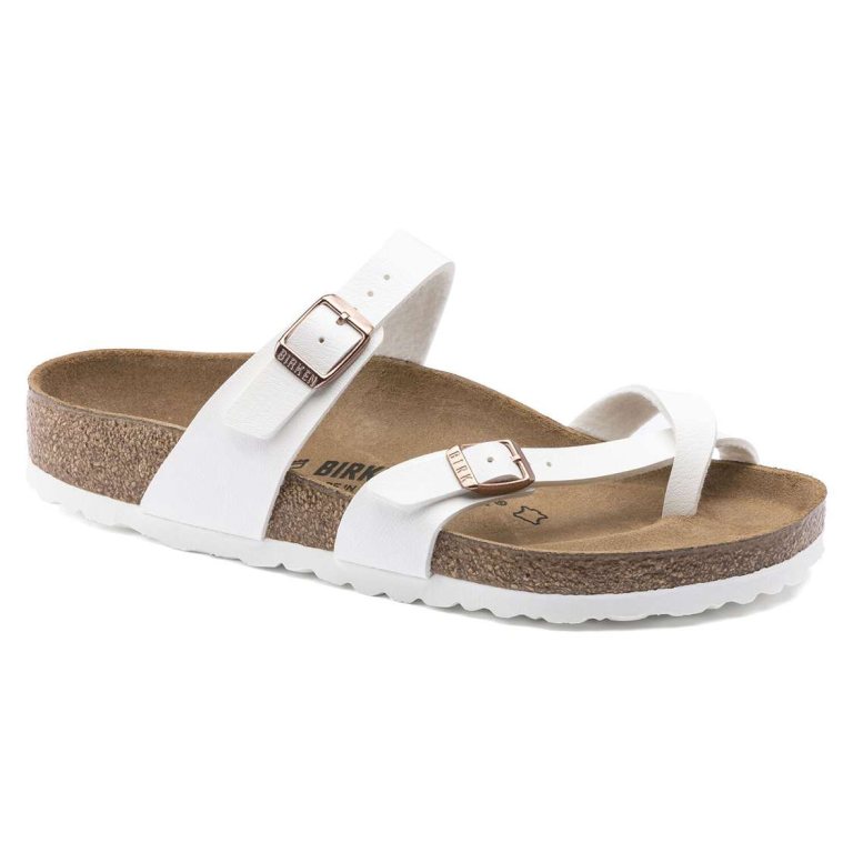 Birkenstock Mayari Birko-Flor Two Strap Sandals White | acPUk4JdvbT