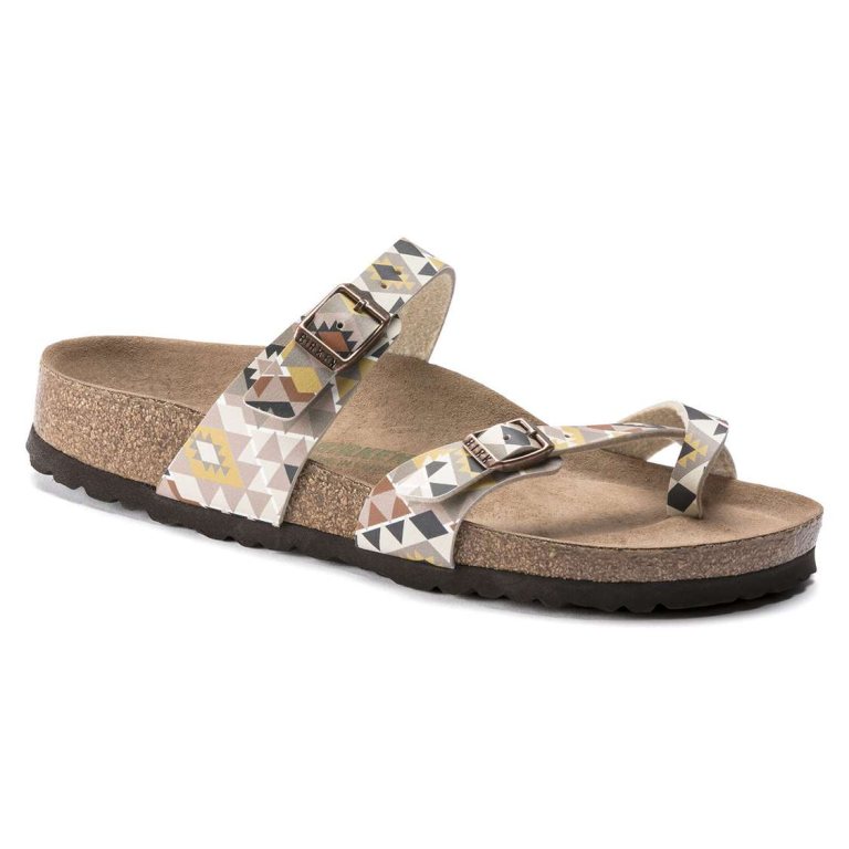 Birkenstock Mayari Vegan Birko-Flor Two Strap Sandals Brown | jpsr8YaXiFC