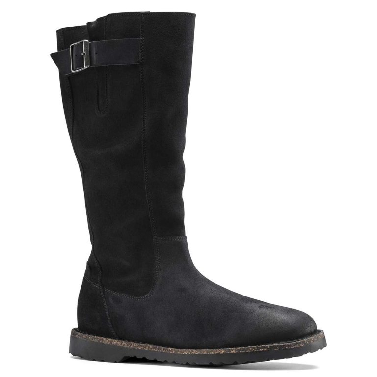 Birkenstock Melrose High Suede Leather Boots Deep Grey | wDGm6Pep61w