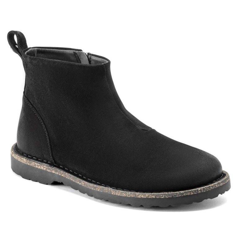 Birkenstock Melrose Suede Leather Boots Black | a61jivmxlYl