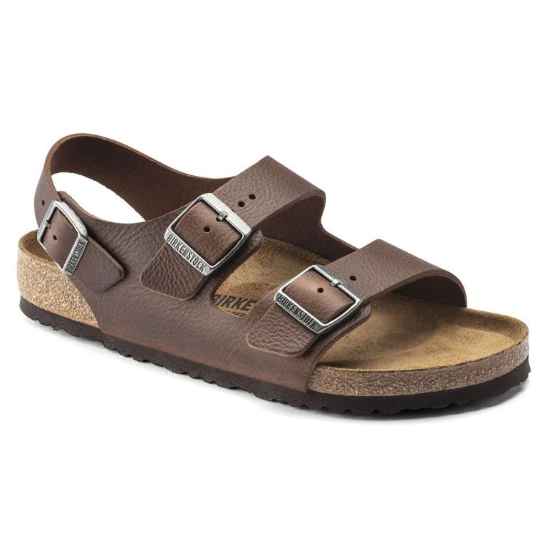 Birkenstock Milano Leather Back Strap Sandals Brown | dNquZ4EkXoU