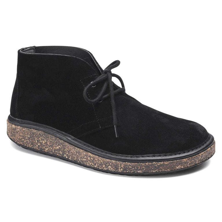 Birkenstock Milton Suede Leather Boots Black | iKR5nPvagVT