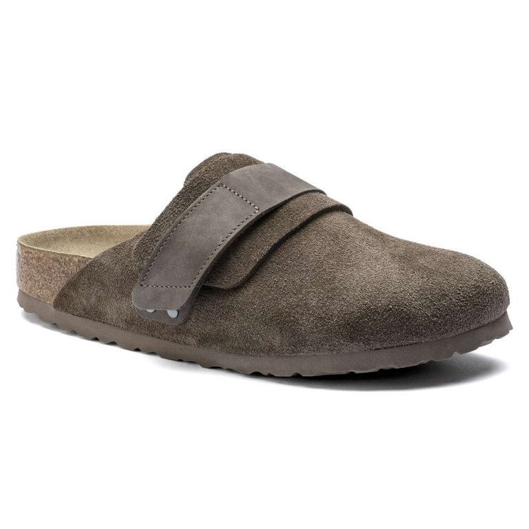 Birkenstock Nagoya Suede Leather Clogs Grey | 86guptL3Niw