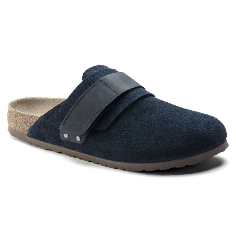 Birkenstock Nagoya Suede Leather Clogs Navy | dZvIXJ73hDv