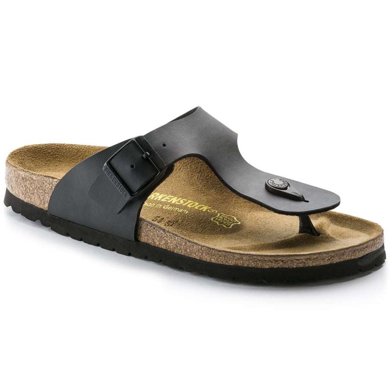 Birkenstock Ramses Birko-Flor One Strap Sandals Black | ihtdrxfO5Ck