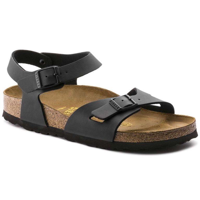 Birkenstock Rio Birko-Flor Back Strap Sandals Black | wGxkjy7f2re