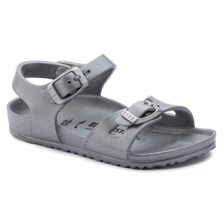 Birkenstock Rio Essentials EVA Girls Sandals Silver | KRsFDeWol71