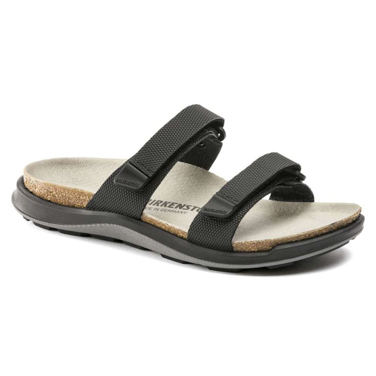 Birkenstock Sahara Birko-Flor Two Strap Sandals Black | J9nO8kCW8e3